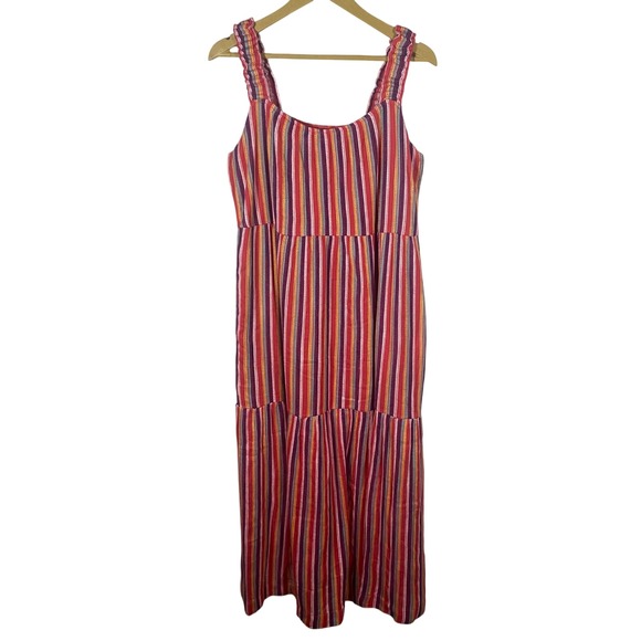 NWT Liverpool Los Angeles Maxi Dress L Multi Stripe Boho - Picture 1 of 16